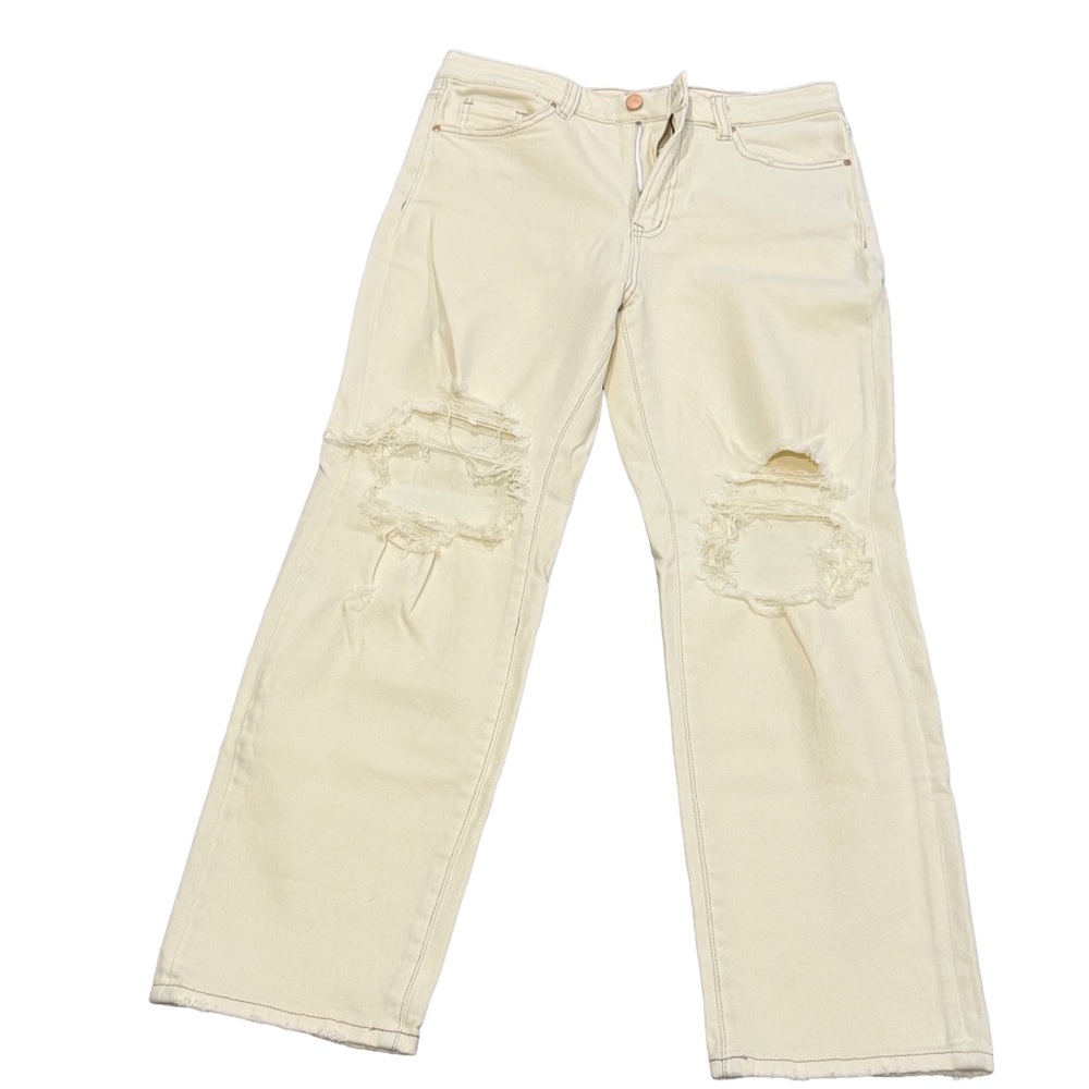 Mica Cream Distressed Jeans size  28